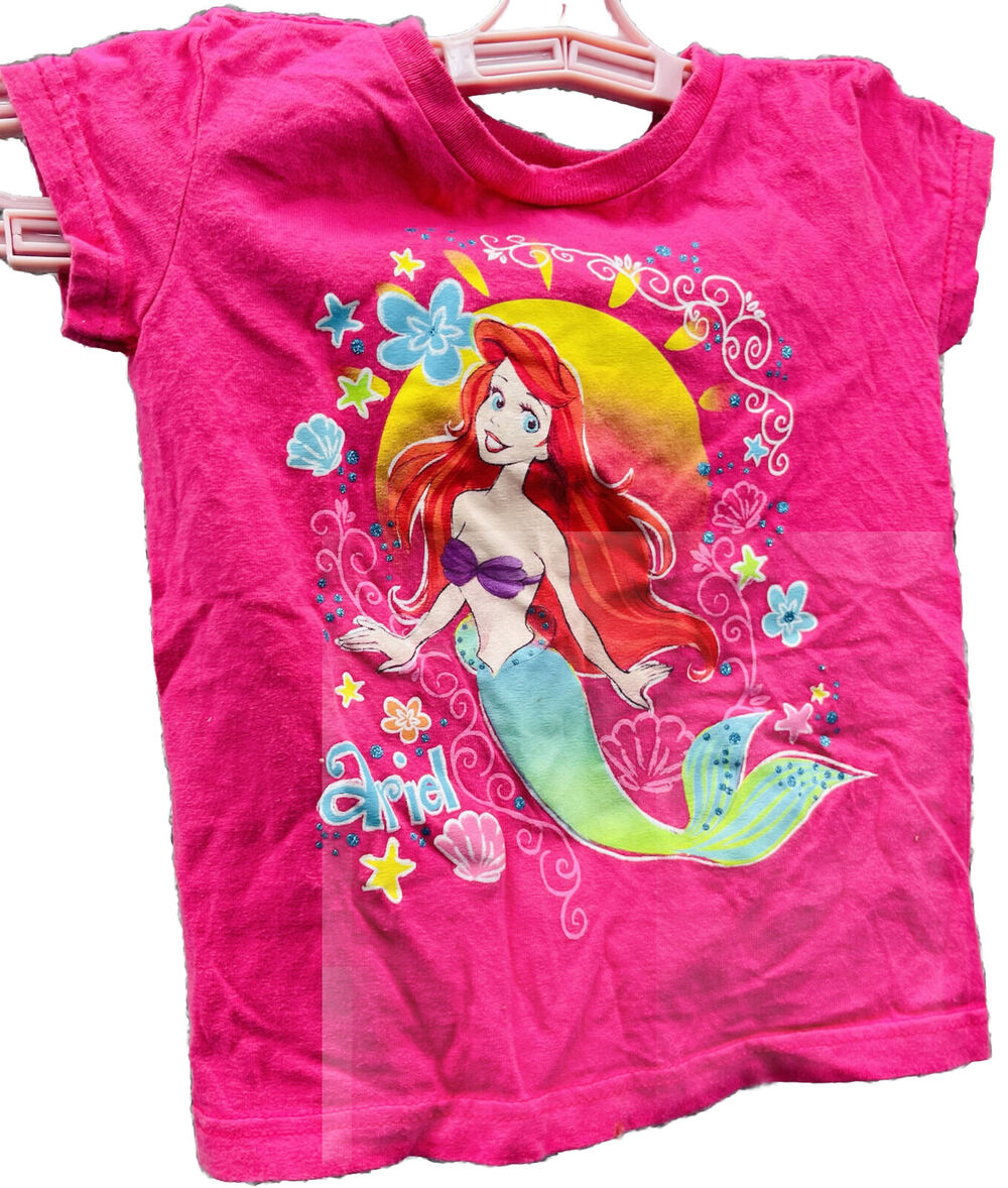 Ariel Little Mermaid Shirt Princess DisneyStore Girls XXS2/3 Multicolor
